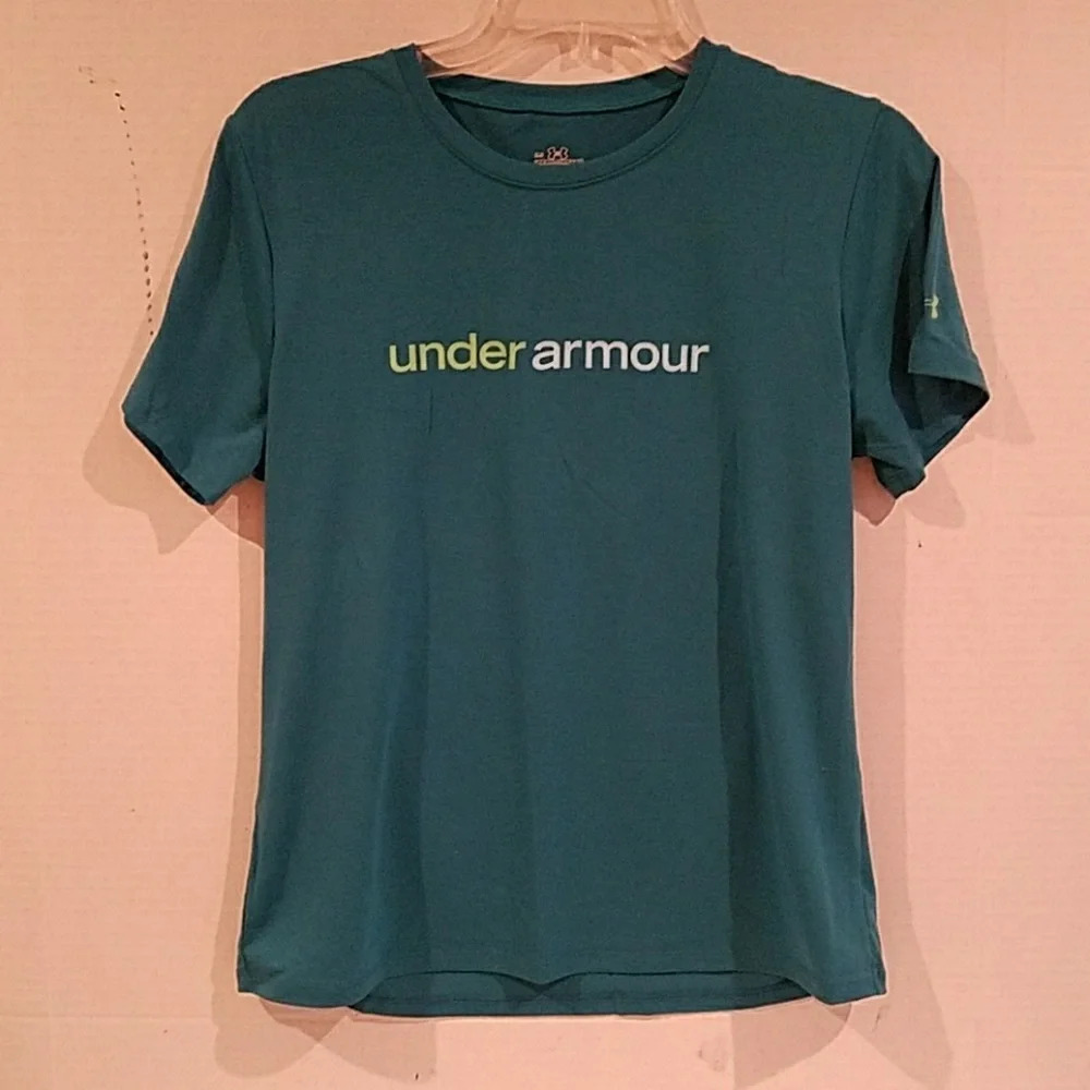 LADIES UNDER ARMOUR TEAL TEE SHIRT sz - med